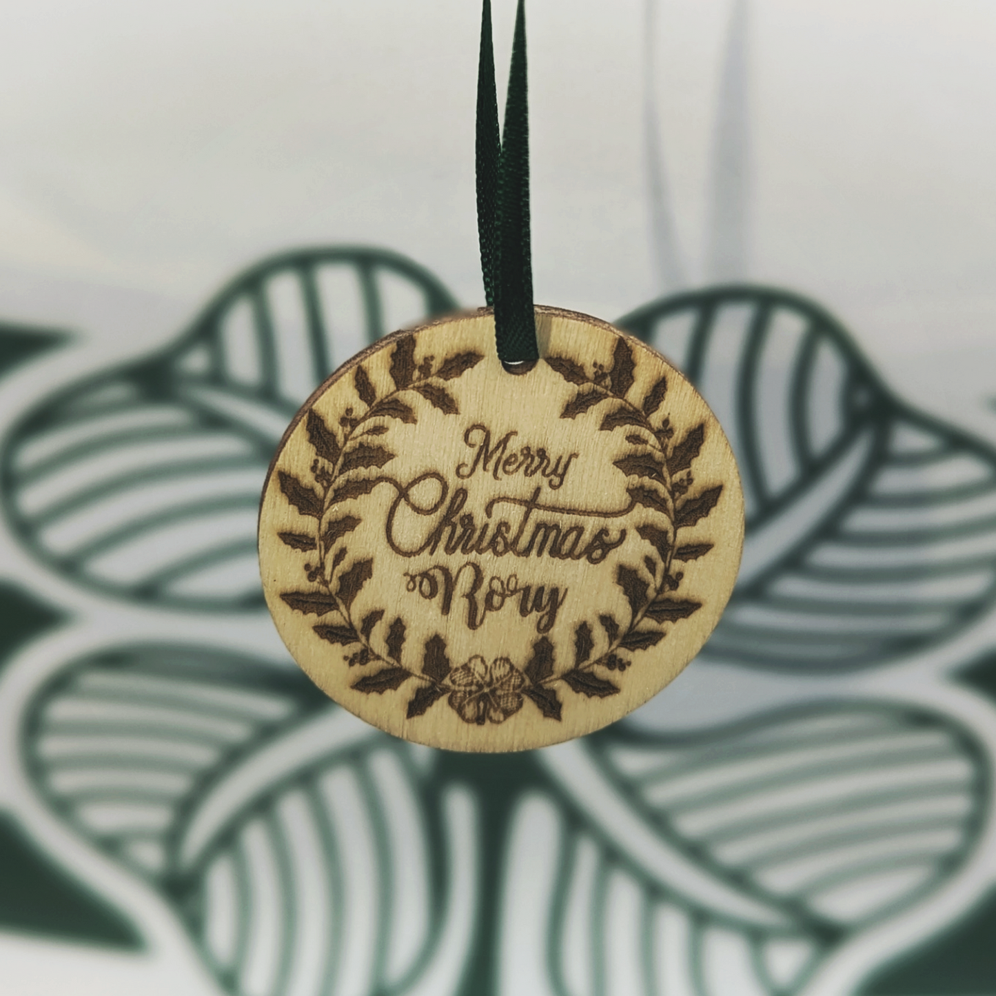 Custom name Merry Christmas - bauble + free stickers