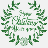 Custom name Merry Christmas - bauble + free stickers